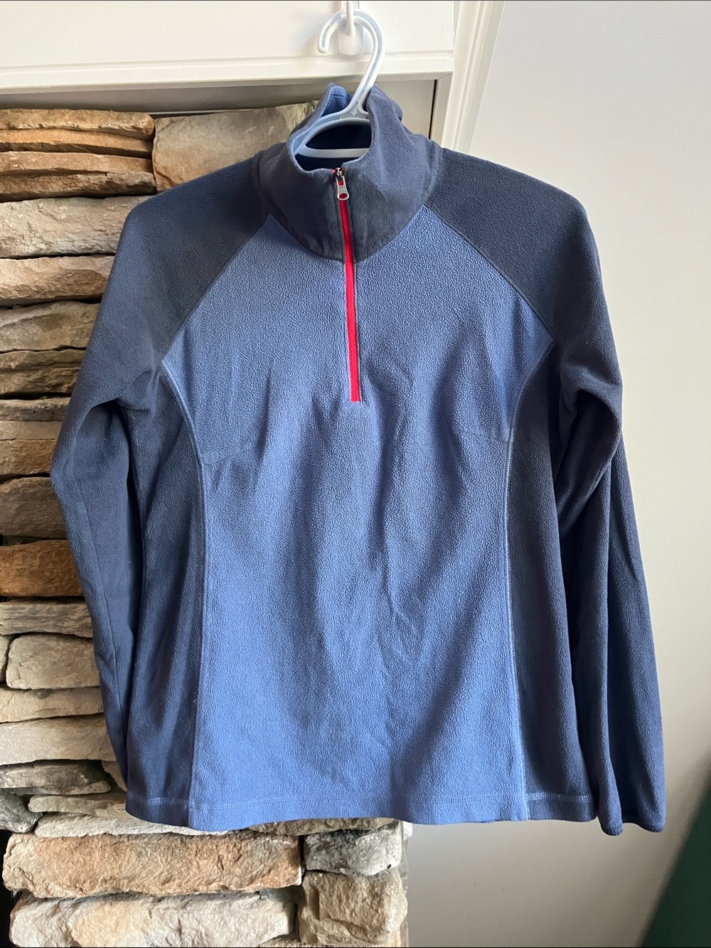 Columbia Women's Two-Tone Blue Half-Zip Turtleneck with Red Zip